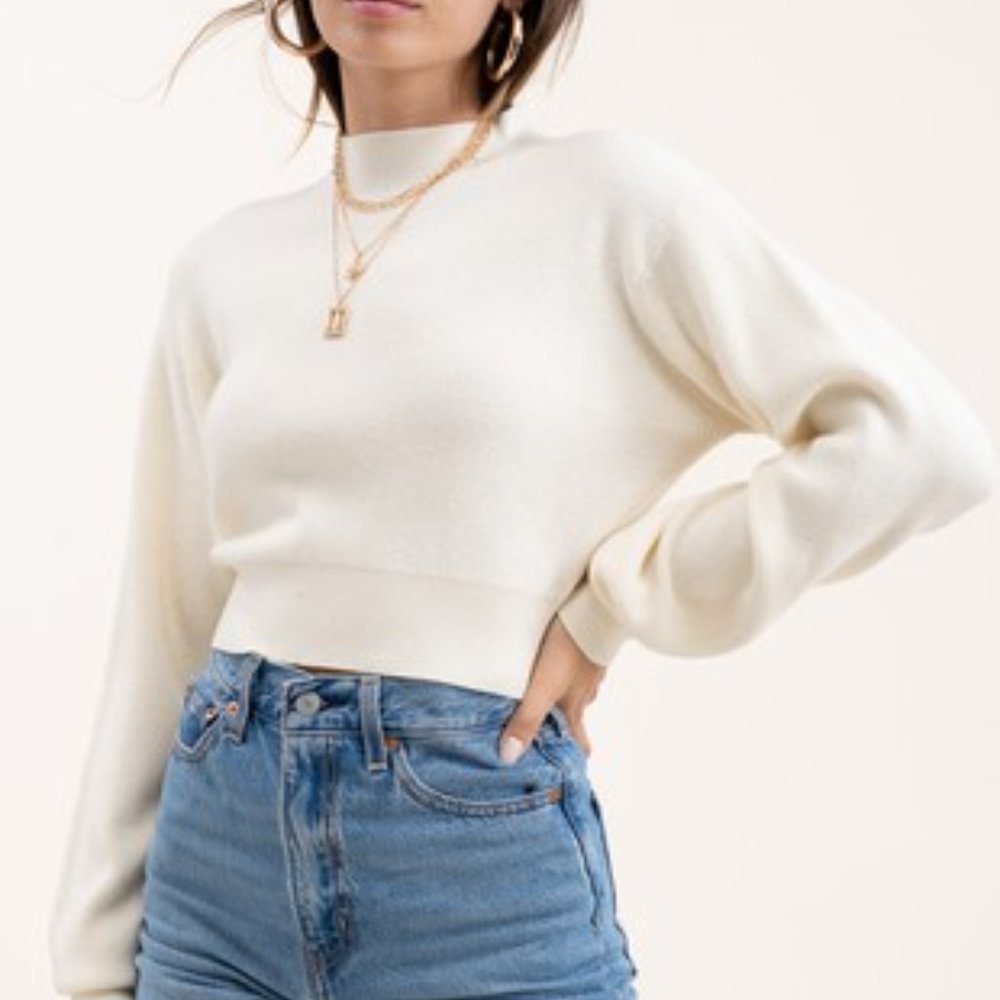 Off White Cropped Sweater